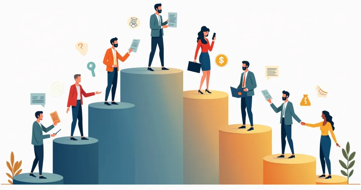 Pirâmide mostrando leads com diferentes níveis de qualificação 
